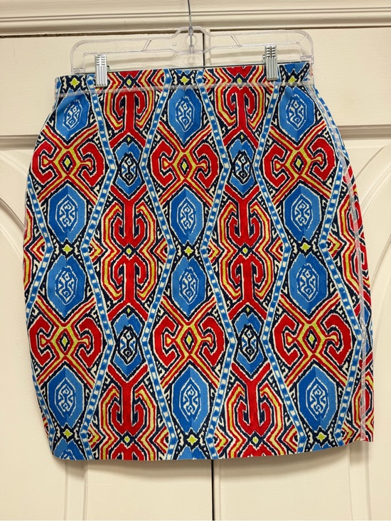 J. McLaughlin Dresses & Skirts - J. McLaughlin Multicolor Geometric Pencil Skirt — Red & Blue